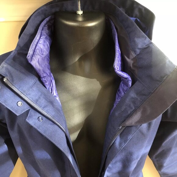 Patagonia Vosque 3-in-1 Parka Coat Jacket W/Liner Women's Size Small Navy Blue - Picture 2 of 10